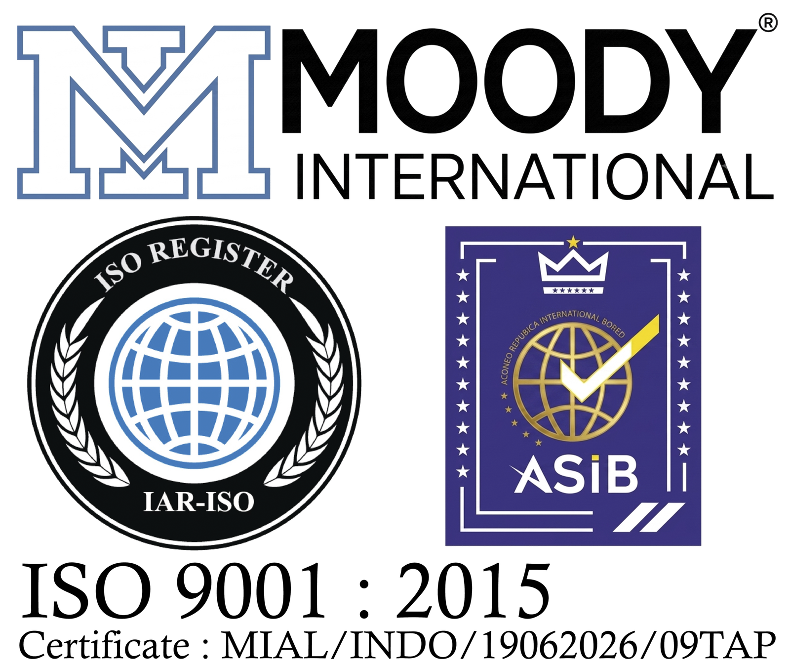Sertifikat ISO Moody International - Perkasa Racking